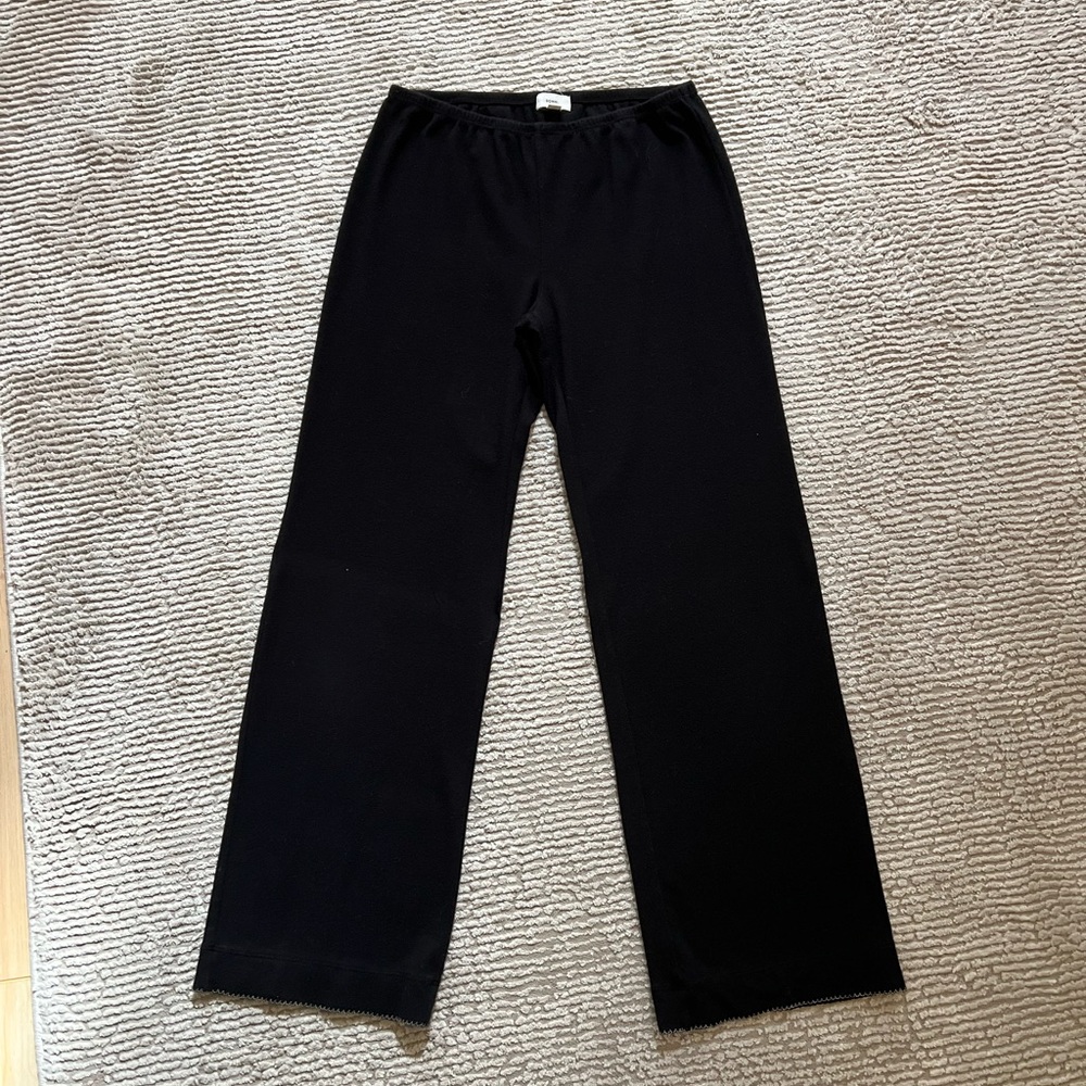 DONNI Baby rib scallop pant jet black with white detail